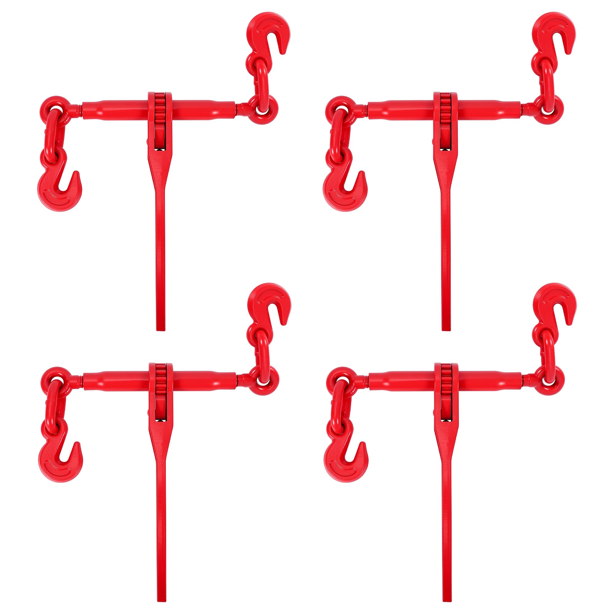 4er-Pack Ratschengurte 3/8"-5/16" Für Ketten Der Güteklasse 70-80, Sichere Ladungssicherung Mit G70-Haken Und Verstellbarer Länge (25"-32"), Robust Für Verzurren, Transportieren Und Abschleppen