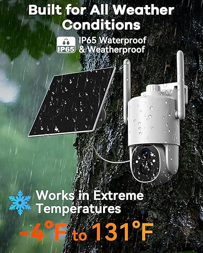 Miniatura 5 de Cámara de vigilancia 4G LTE sin WiFi para exteriores, funciona con energía solar, HD 2K, detección de movimiento, PTZ de 360, visión nocturna,