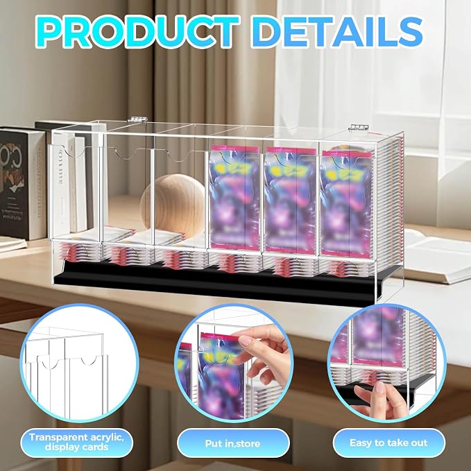 Dispensador acrílico para 6 packs de cartas con protección UV miniatura 4