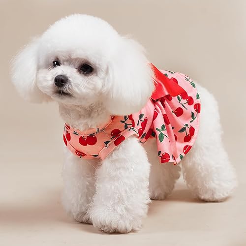 Miniatura 35 de PUPTECK Vestido de Navidad para perro, disfraz de cachorro, ropa para perros pequeños con falda de lazo, pijama Rojo (Navidad)