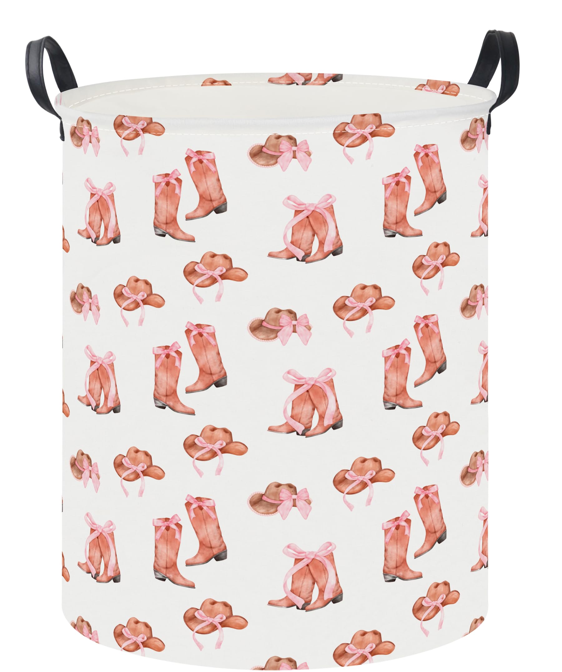 19.7" Laundry Basket,Dirty Clothes Hamper,Waterproof Storage Bin,Room Decor(New Cowgirl)