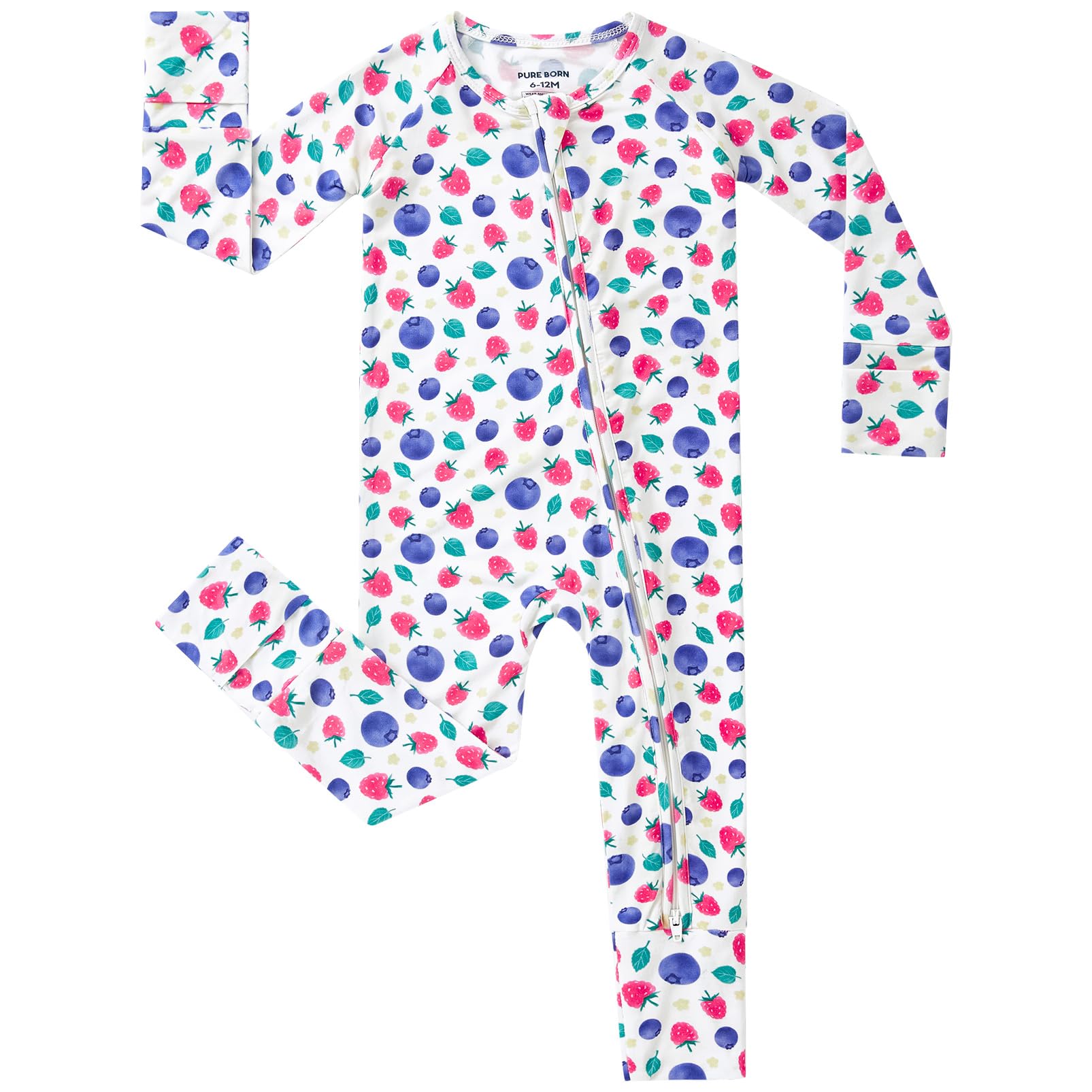 pureborn Baby Sleeper Viscose from Bamboo Zipper Footies Pjs 0-24 Months