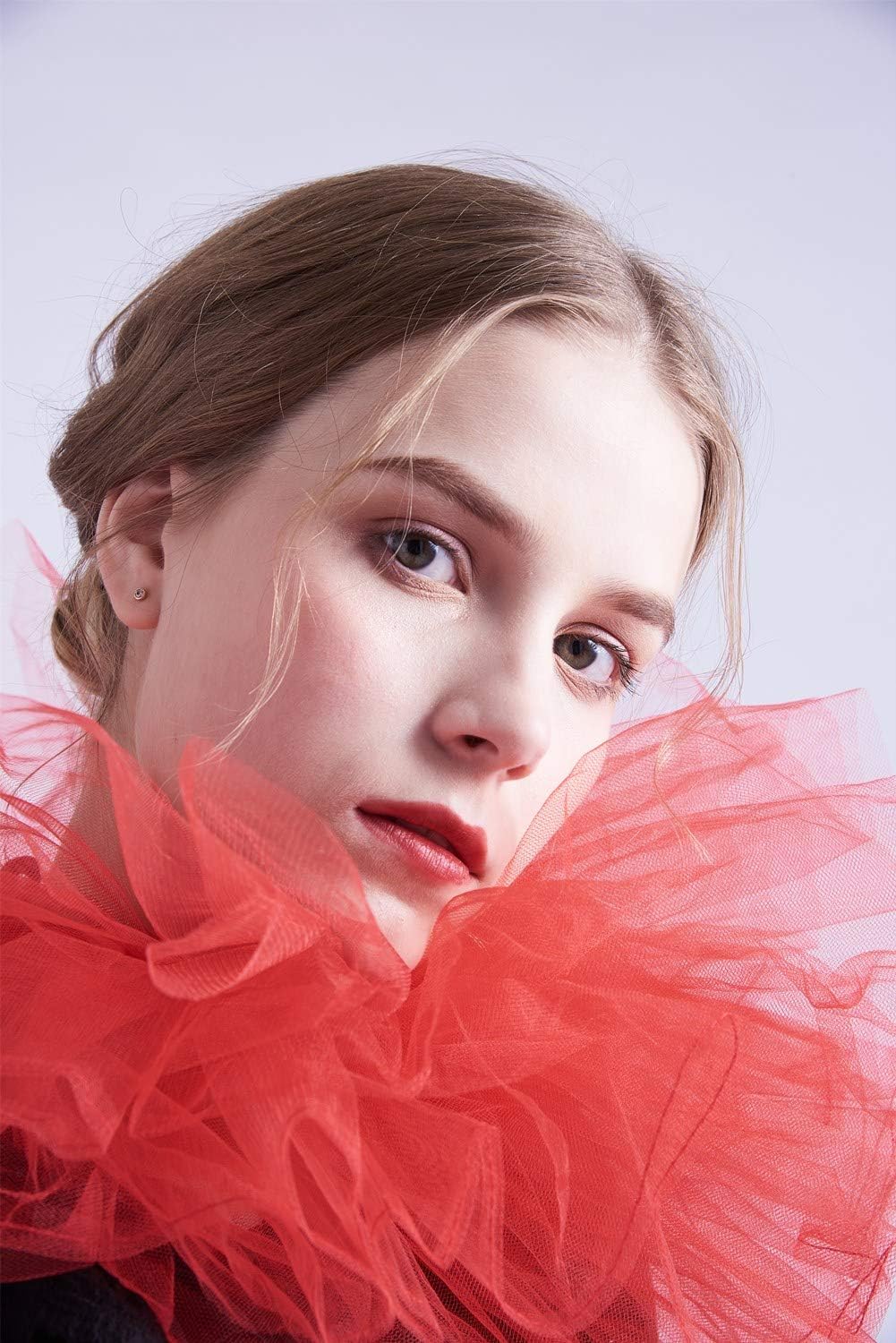 BLESSUME Victorian Retro Mesh Neck Ruff Ruffle Collar Layered Clown Neck Collar - Image 4