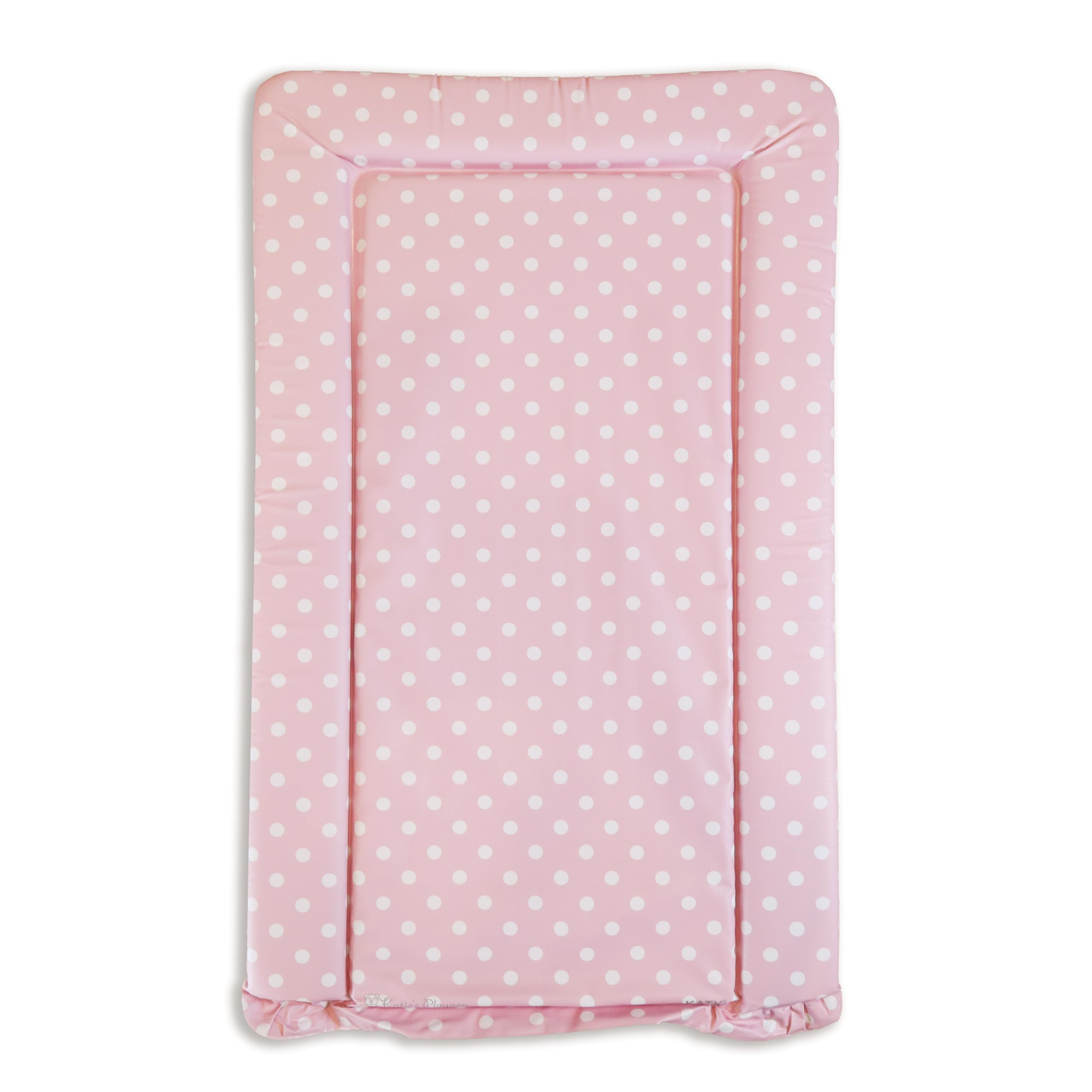 KATY Deluxe Baby Girls - Cambiador impermeable con bordes elevados, diseño de lunares blancos