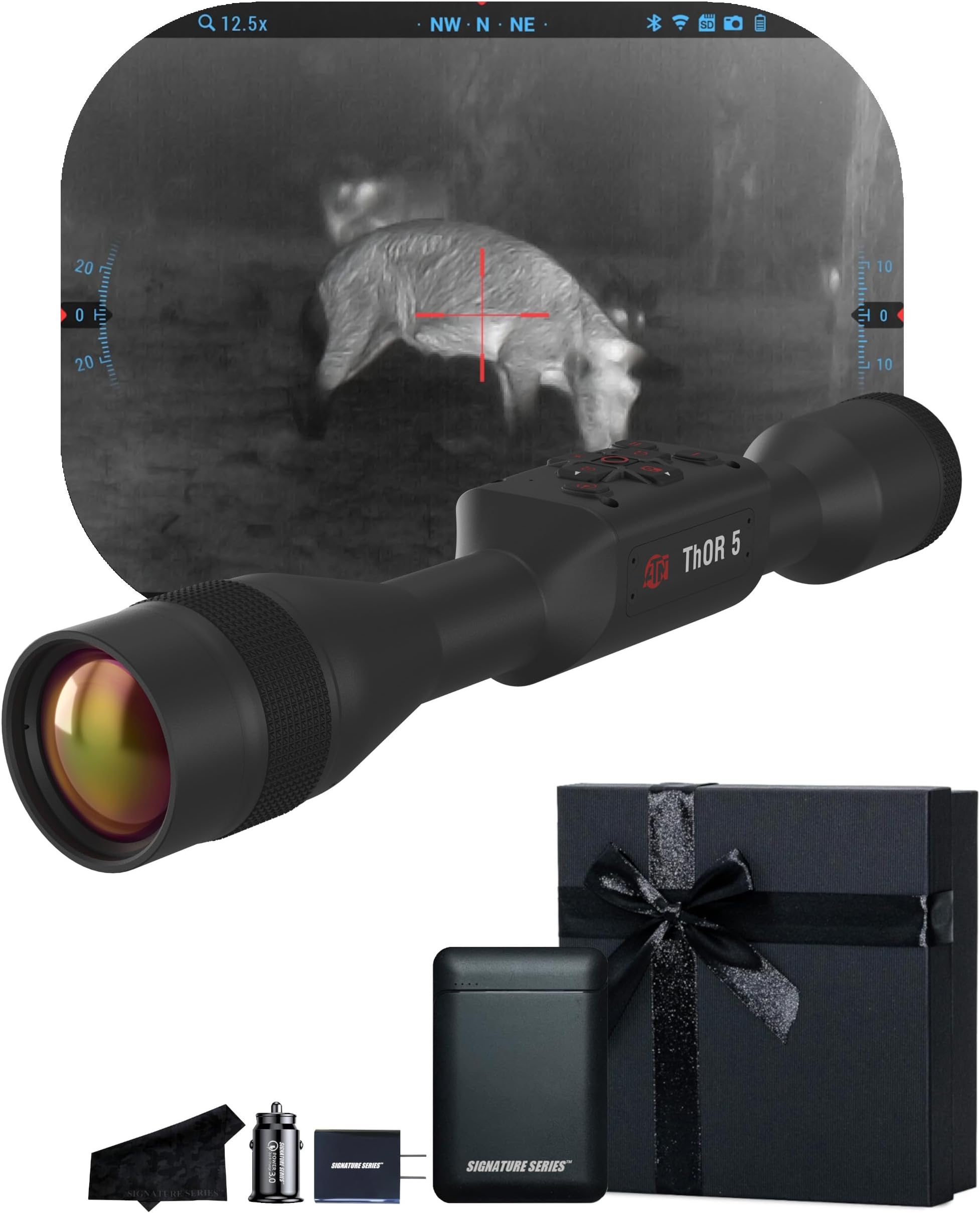 ATN Thor 5 640 Smart HD Thermal Scope with 640x480, 12 Micron Sensor | Magnification, Full HD Video Recording, Smooth Zoom | Exclusive Signature Series Kit