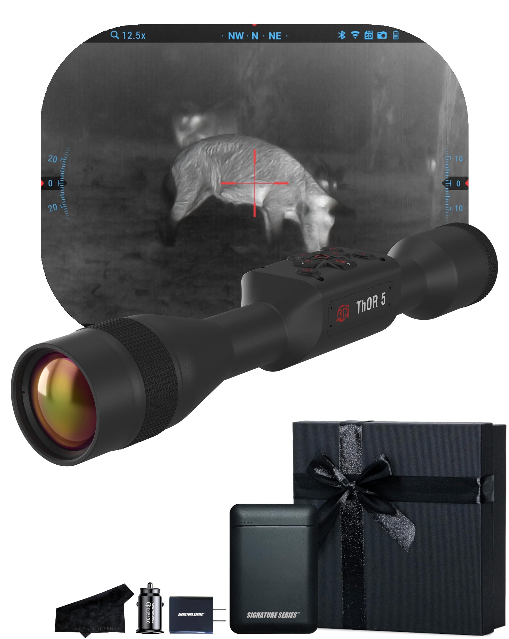 ATN Thor 5 640 Smart HD Thermal Scope with 640x480, 12 Micron Sensor | Magnification, Full HD Video Recording, Smooth Zoom | Exclusive Signature Series Kit