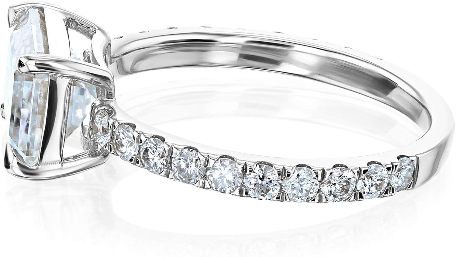 Kobelli East-West Style Emerald Moissanite Engagement Ring