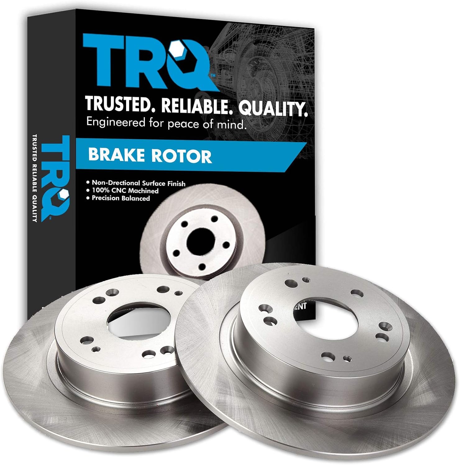 trq rear brake rotors set solid compatible with 2016-2019 acura ilx 2009-2014 tsx 2005-2020 honda accord 2016-2020 hr-v bra70807