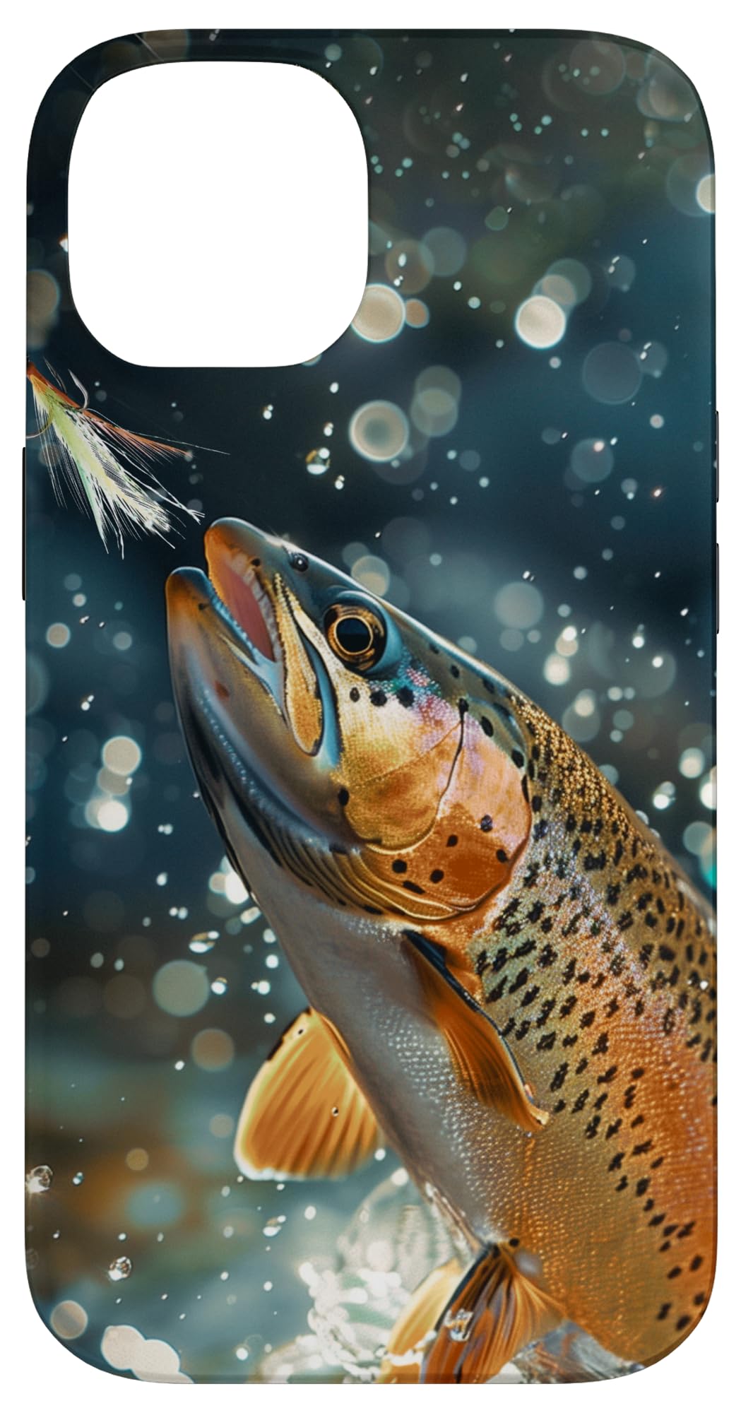 Rainbow Trout Hitting a Fly for Fly Fishing or Fisherman Case for iPhone 14