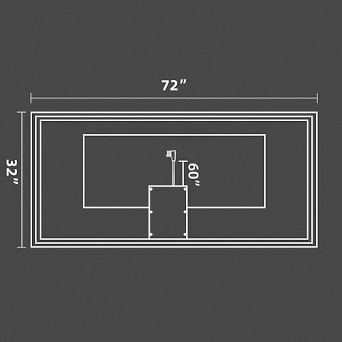 Miniatura 140 de Espejo de baño LED de 40 x 32 pulgadas, luz frontal y retroiluminada, antiniebla, regulable, espejo de tocador iluminado con memoria, espejo LED