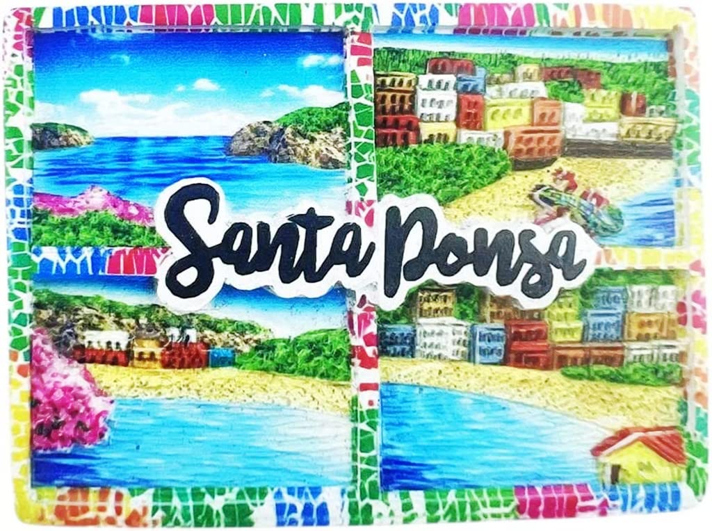 Altko Sz-4486 Mallorca Spain Santa Ponsa Mallorca Magnet Fridge Refrigerator Magnet Decoration Sticker Souvenir Resin Crafts Kitchen Whiteboard