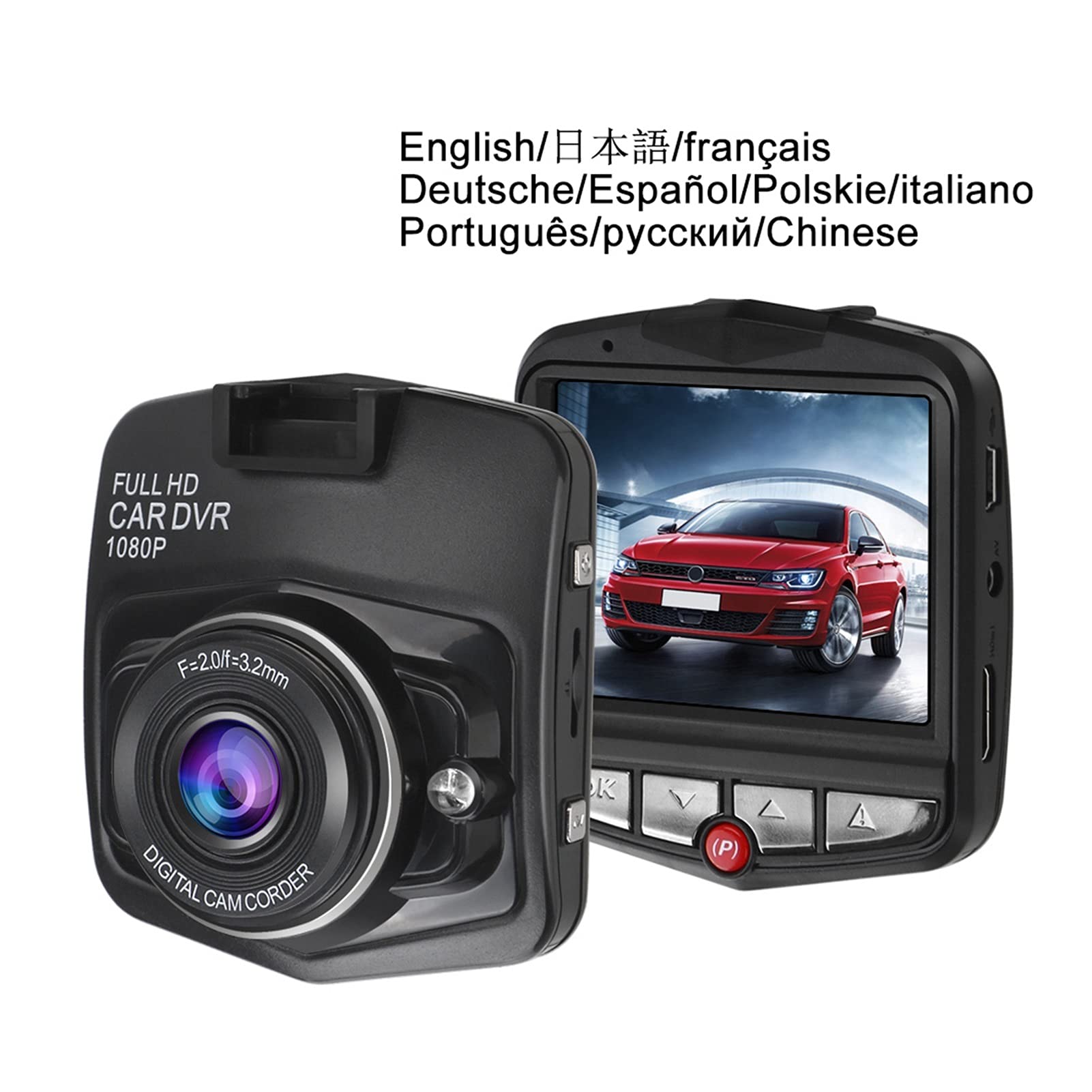Telecamera per cruscotto Pieno HD 1080P. Dash Cam Video Registrator Camcorder Recorder Recording Loop Recording Mini Car DVR. Fotocamera G-Sensor Night Vision Dashcam Elettronica per Auto