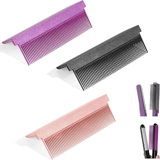 3PCS Flat Iron Comb, Silk Press Grip Comb, Hair Attachment Clip On for Flat Ironing
