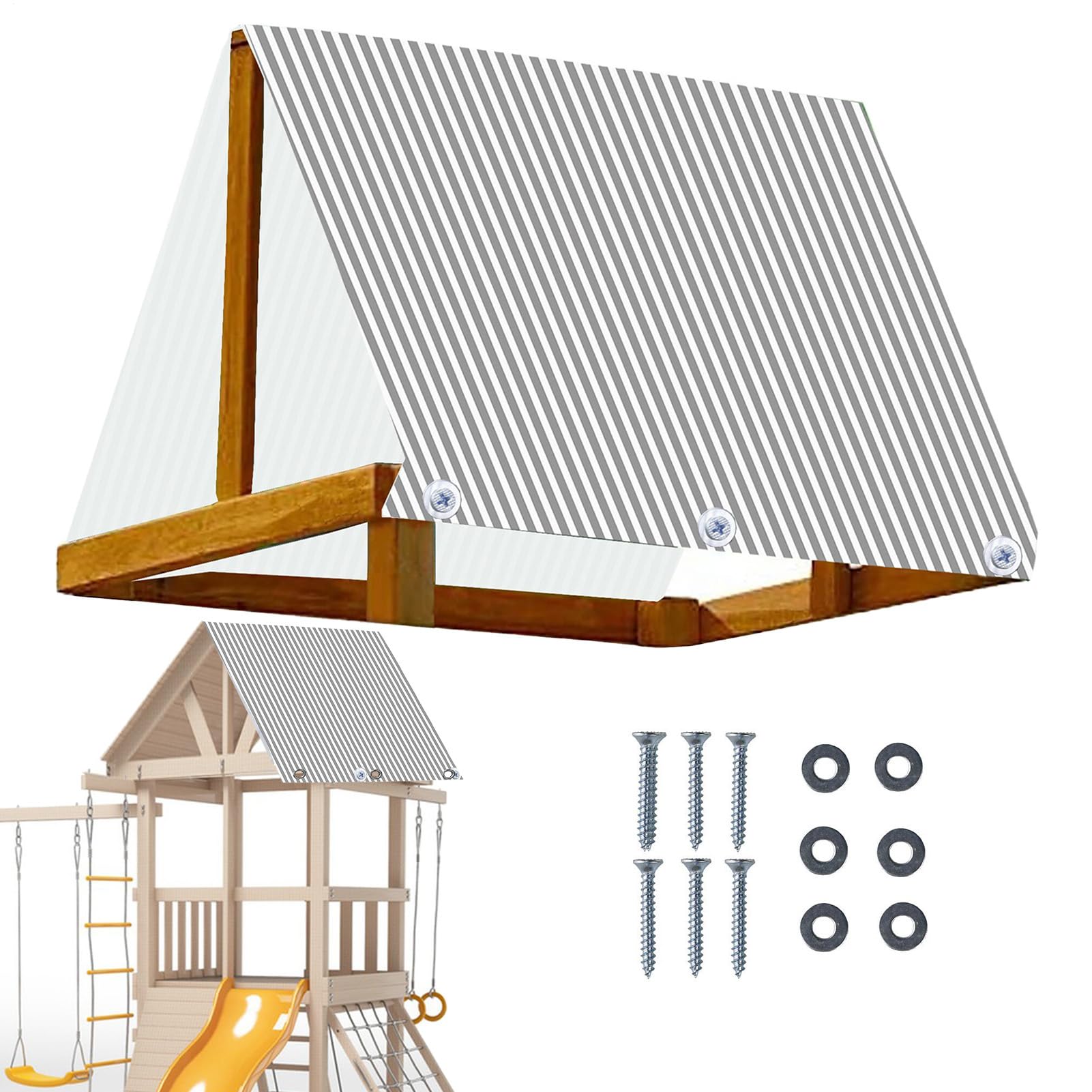 Playground Replacement Canopy - Waterproof Oxford Cloth Playset Canopy | Playground Swingset Shade | Playground Equipment Parts, Pergola Accessories, Outdoor Gazebo for Children Kids Outdoors