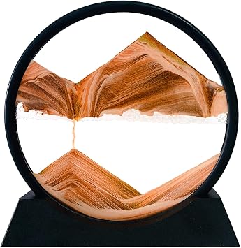 HYUGF 12" Moving Sand Art Picture, 3D Deep Sea Liquid Motion Sand Gold