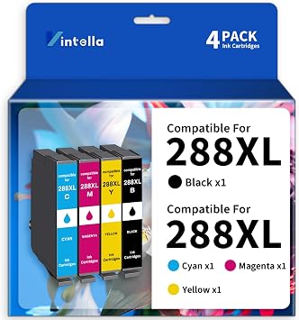 Remanufactured Ink Cartridge Replacement for Epson 288 288XL 288 XL T288XL Ink Cartridges Combo Pack for Expression Home XP-330 XP-340 XP-430 XP-440 XP-446 Printer 4 Pack