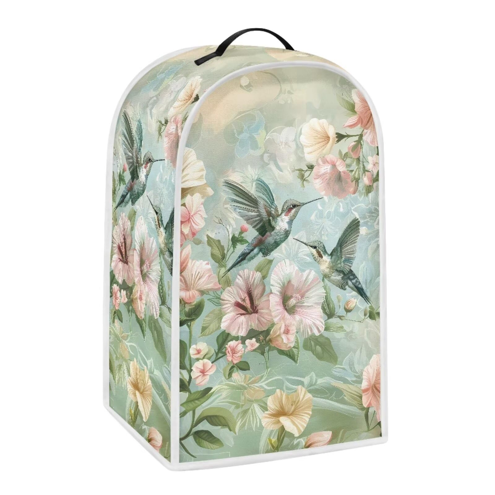 YUVAMAGIMO Floral Hummingbird Kitchen Blender Dust Cover Stand Mixer or Coffee Maker Cover Polyester Dust Proof Blender Cover with Top Handle
