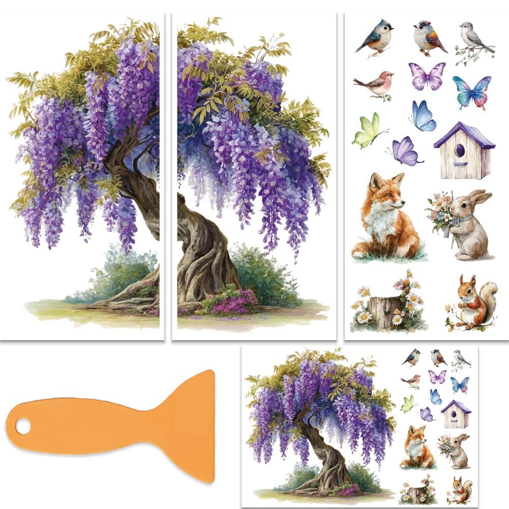 Transfert de fleurs de glycine pour décoration de maison et fenêtre