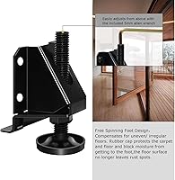 Vista 4 de LOSCHEN 4 patas niveladoras ajustables resistentes para muebles, tuercas hexagonales para bloquear patas de muebles, para mesa, armarios, banco