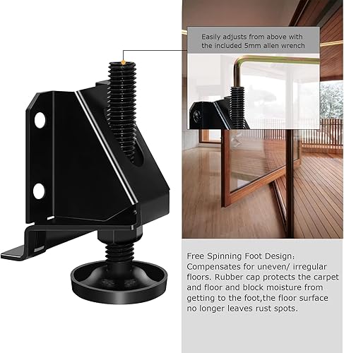 Miniatura 4 de LOSCHEN 8 pies de nivelación ajustables resistentes para muebles, tuercas hexagonales con bloqueo de patas de muebles, para mesa, armarios, banco de