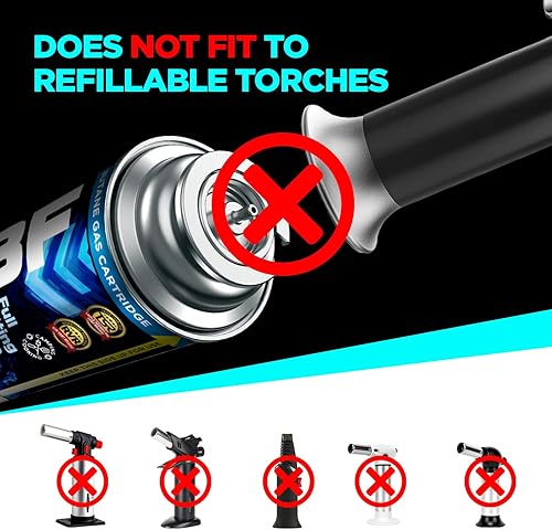 Miniatura 5 de 3F Recipiente de combustible de butano, 8 onzas, paquete de 4, para estufas de campamento y cabezales de antorcha compatible con recipientes de 8