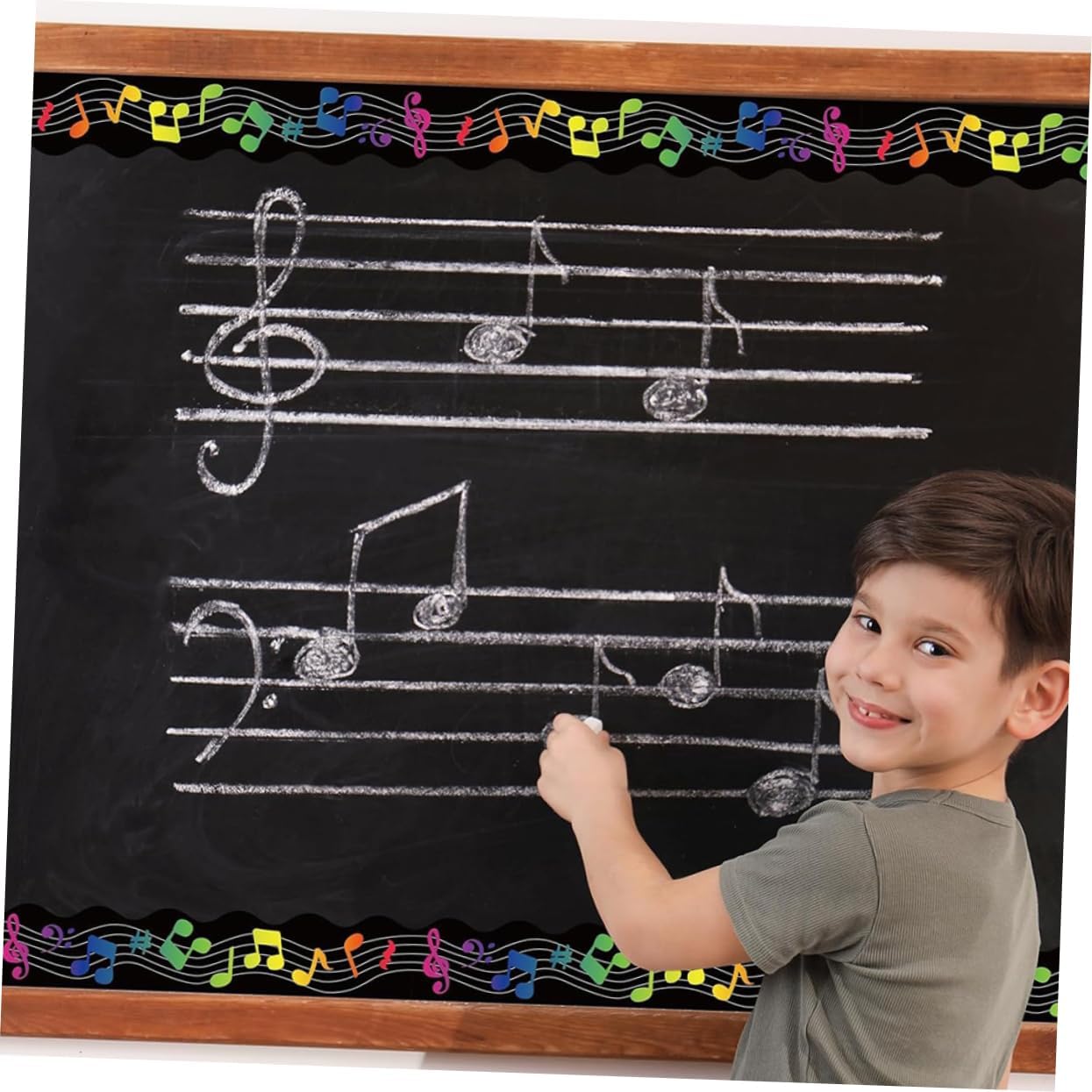 DIYEAH 1 Roll Music Theme Classroom Decorations Rolled Music Mark Border Sticker for Bulletin Board DIY Chalkboard Trim for School 7 71rr9THtpiL. AC SL1245