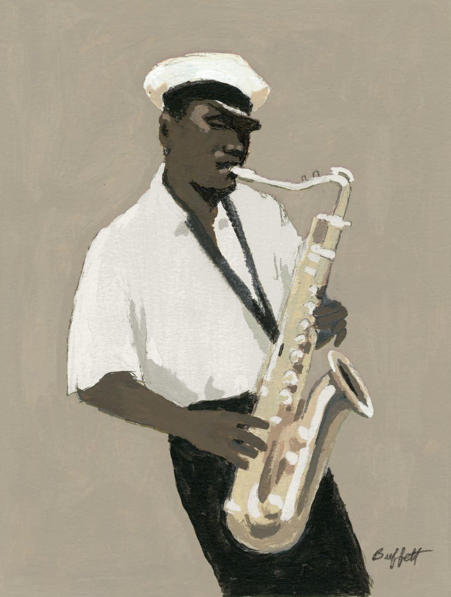 Picture Peddler Tenor Saxophone Player by William Buffett