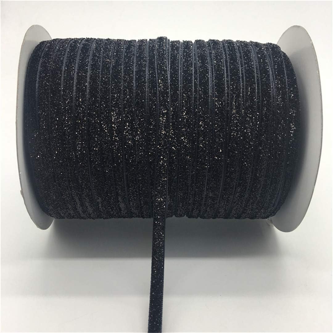 5Yards/Lot 1/4 Inch 6Mm Soft Comfortable Velvet Ribbon Headband Clips Bow Wedding Christmas Decoration Glitter black