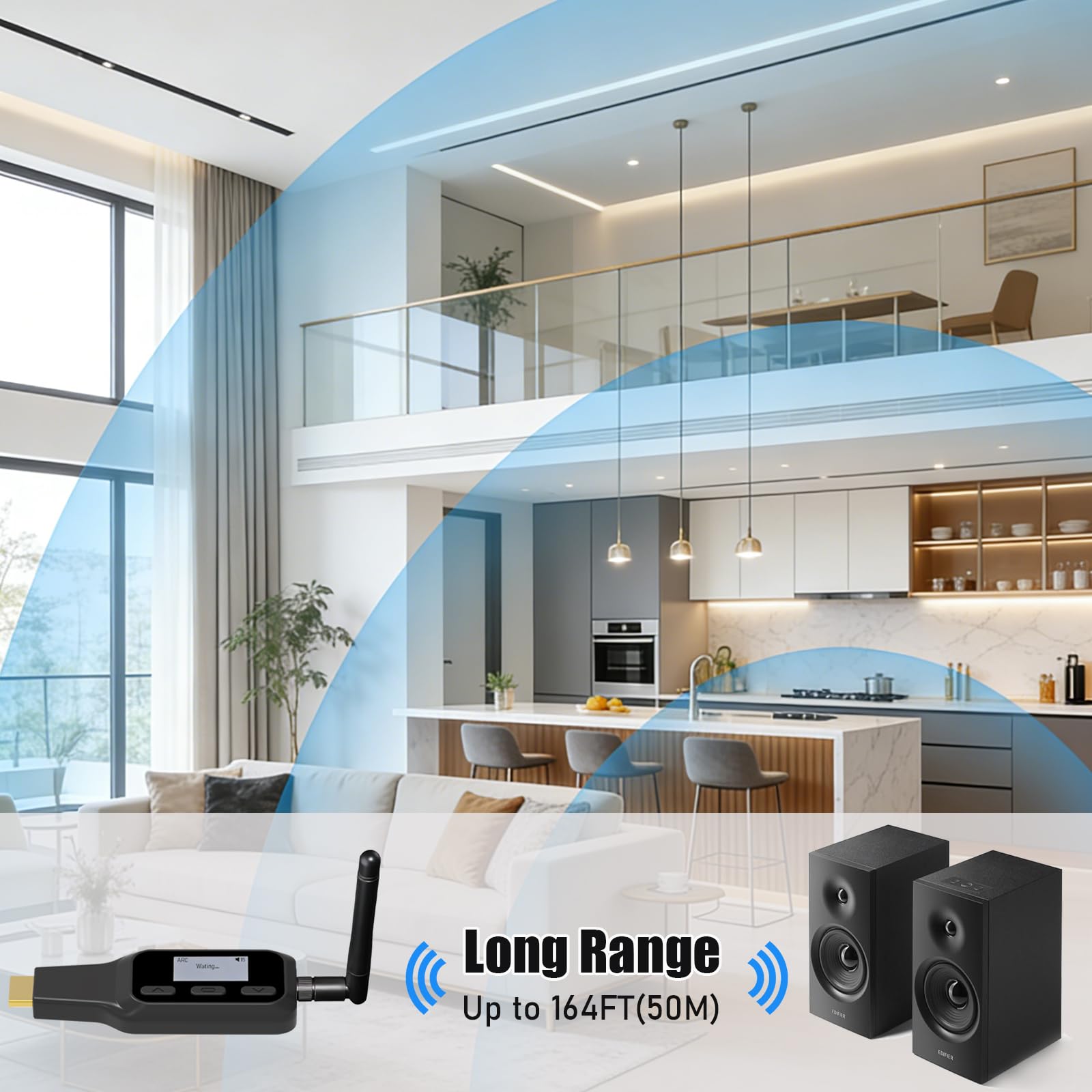 Tendak Transmisor HDMI ARC a Bluetooth, adaptador de audio ARC TV para auriculares y altavoces inalámbricos, extractor de audio HDMI ARC, compatible con emparejamiento simultáneo de dispositivos