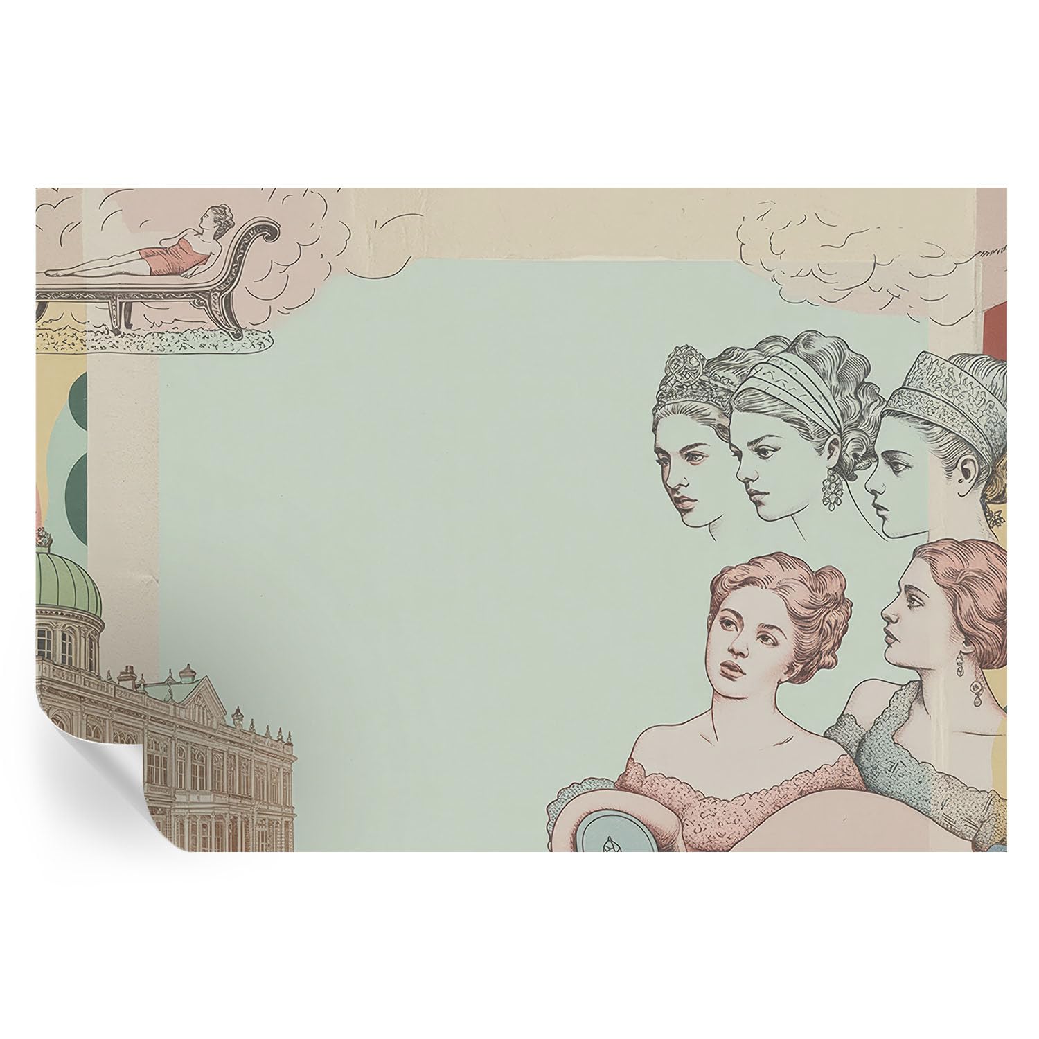 Vinilos autoadhesivos fáciles de limpiar y decoraciones de pared con estampados clásicos