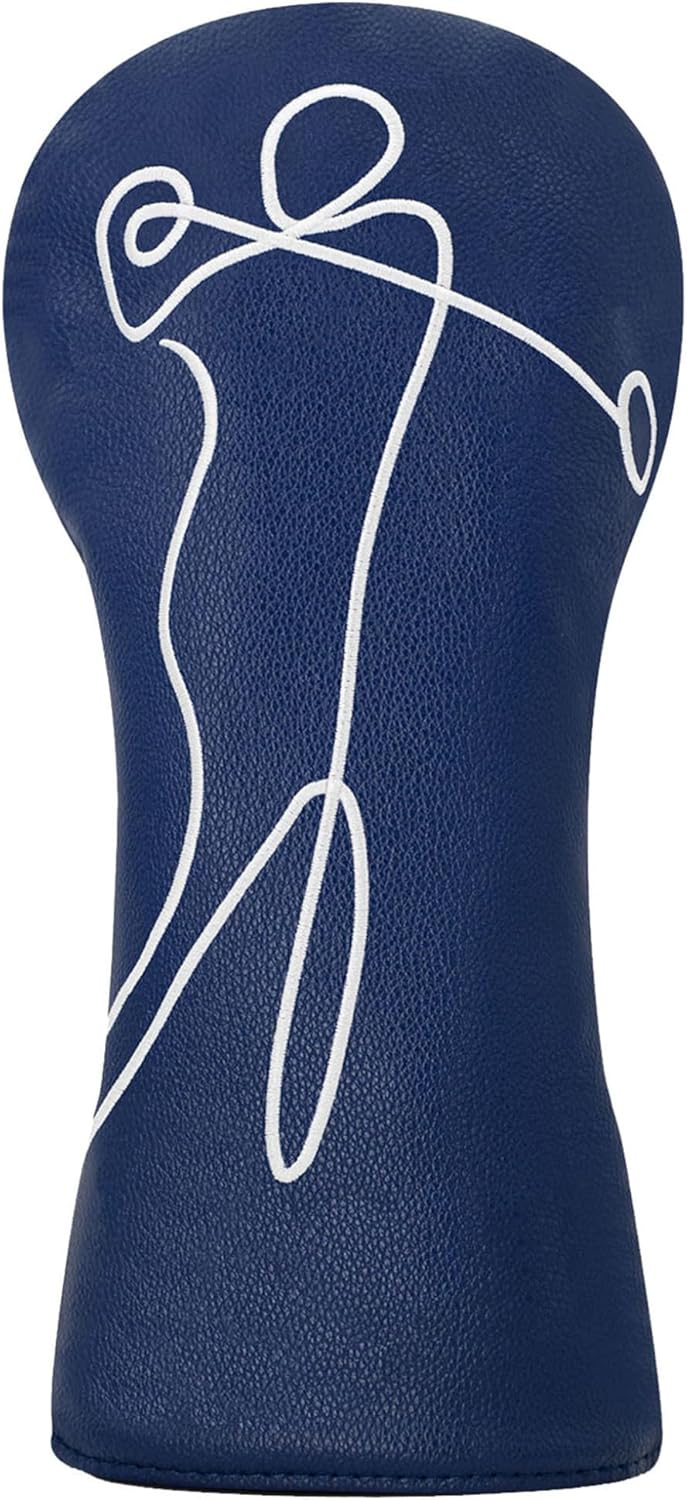 Hansber Classic Simple Golf Club Protector Premium PU Construction Streamlined Cover for Driver Fairway Wood