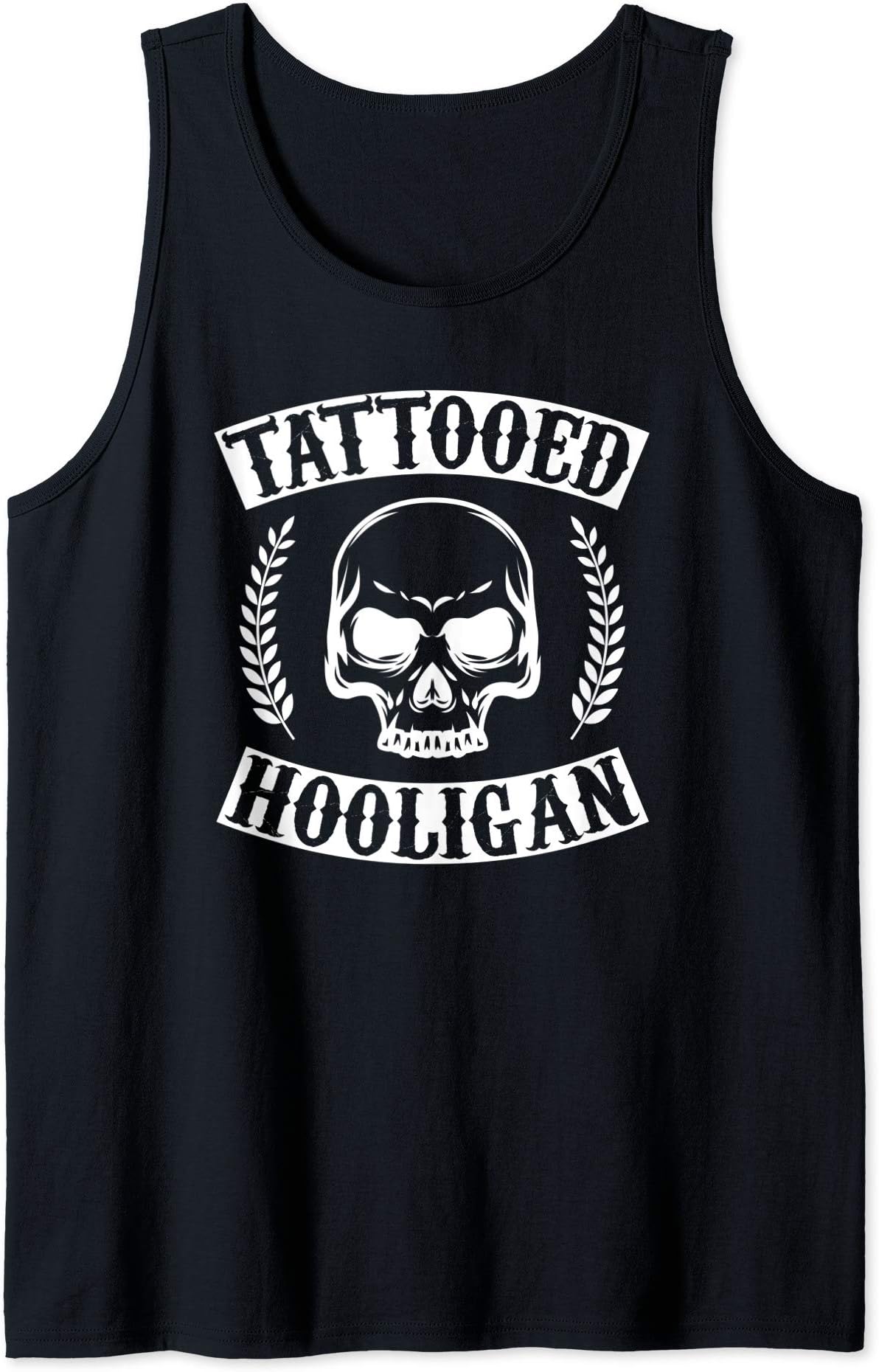 Black Tribal Tattoo Tattooed Hooligan Hardcore DadTattooed Hooligan Black Tribal Tattoo Skull Biker Style Tank Top
