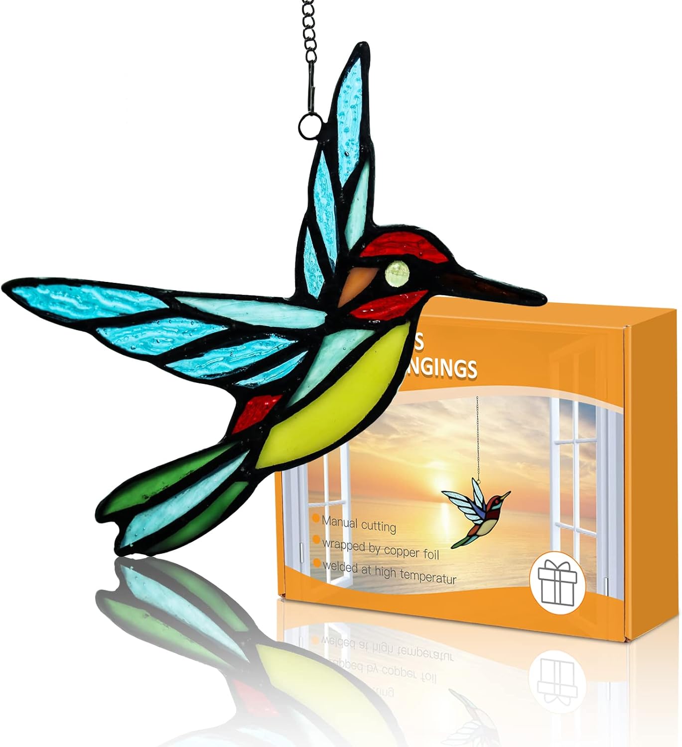 Thatyears Pure Handmade Bird Stained Glass Window Hangings