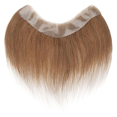 Miniatura 3 de S-noilite Pieza de cabello para hombre, peluca de pelo para hombre, en forma de V, sistema de piel fina, cabello humano virgen #06, color marrón