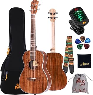 Winzz Ukulele Bariton 30 Zoll Erwachsene Kinder Anfänger Set, Ukulele Holz KOA Beste für Profis