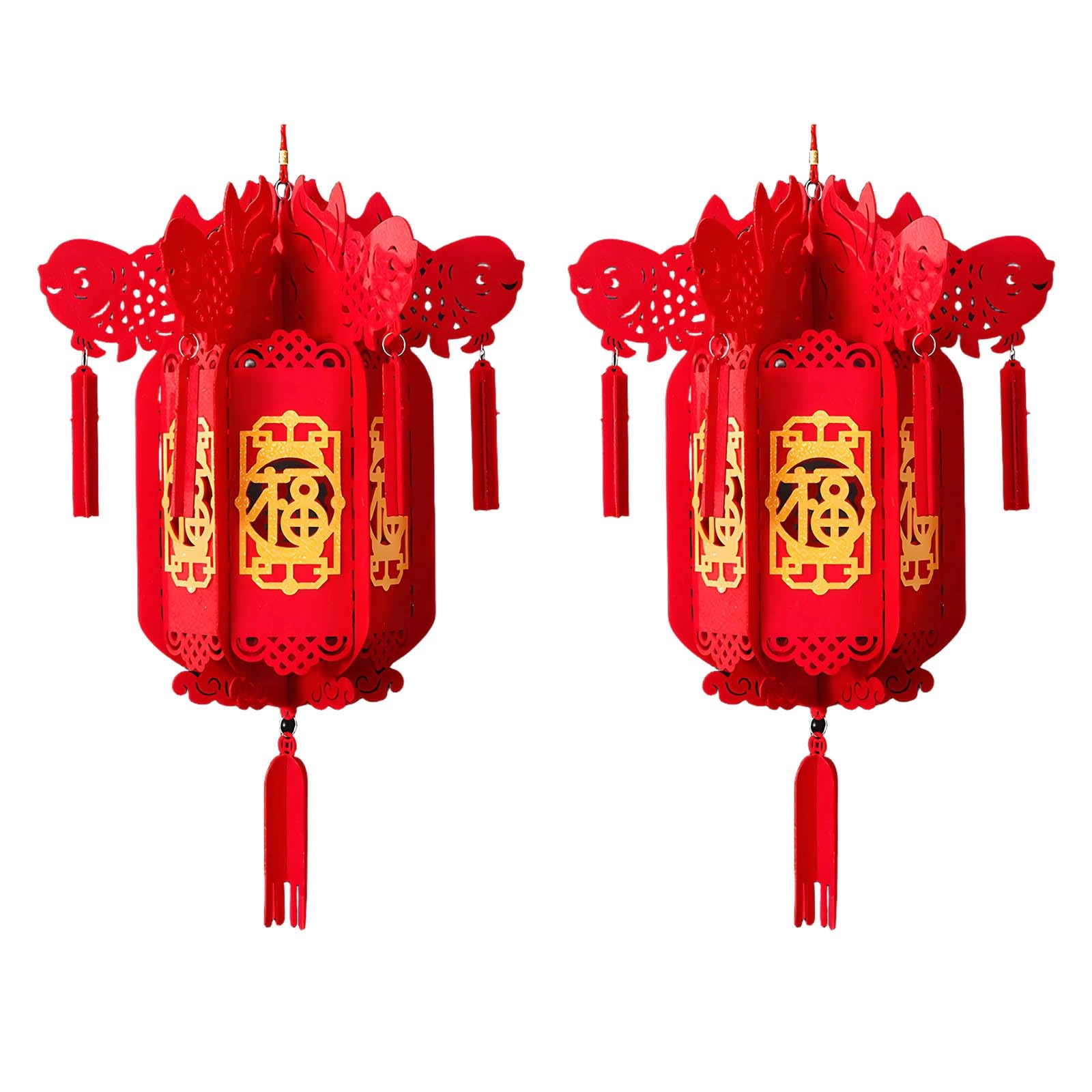 SBZIOJHDR Chinese-style lanterns, Chinese Spring Festival Lanterns, Exquisite Palace Lamp, Red Hanging Lantern(A)