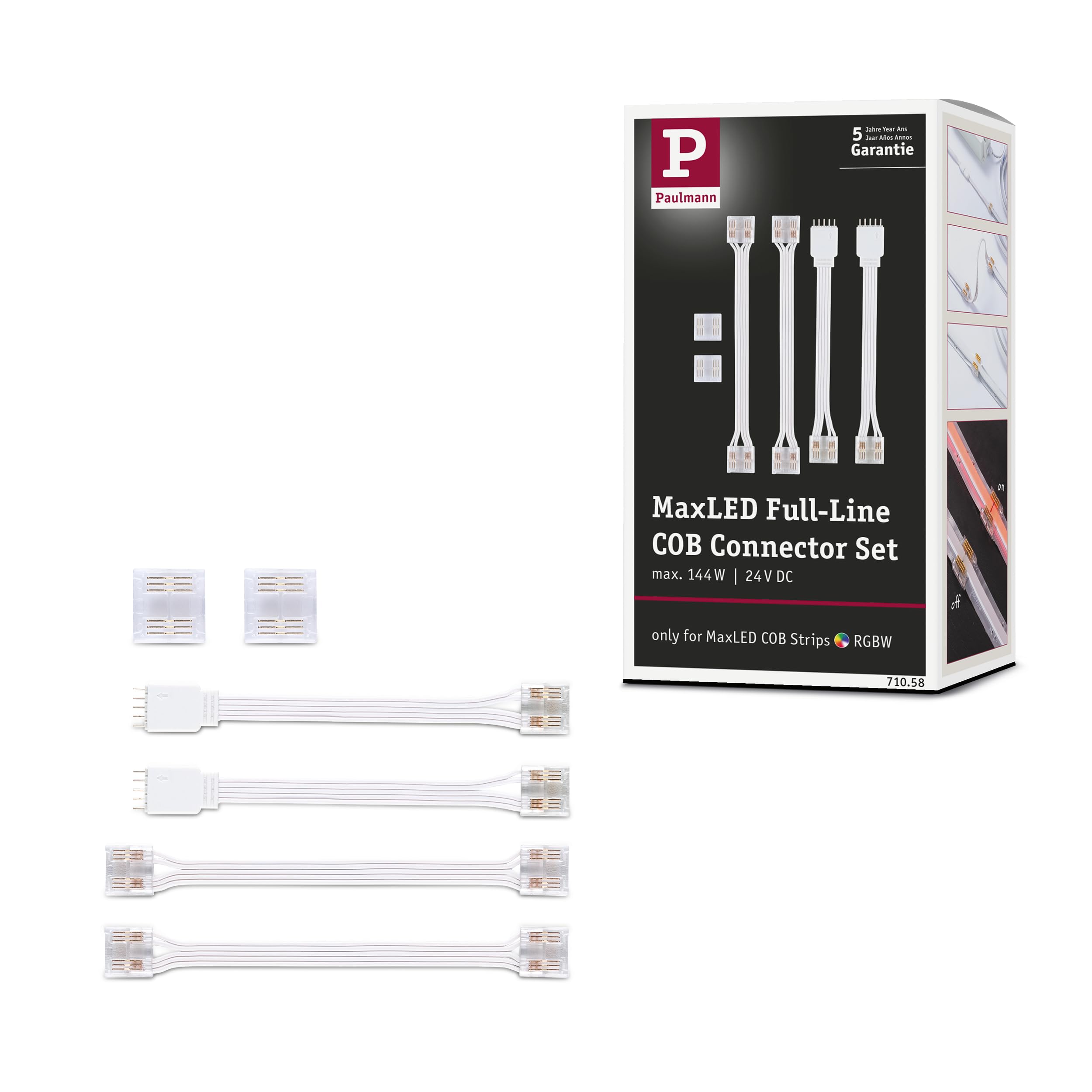 Paulmann 71058 MaxLED Connector Set Full-Line COB White, Transparent