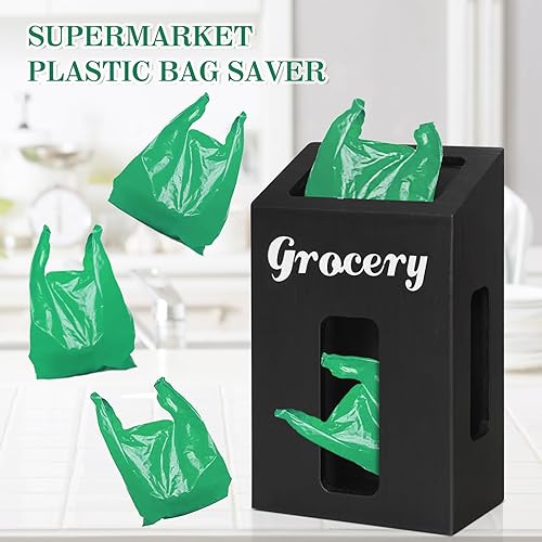 Miniatura 7 de Soportes para bolsas de plástico para organizadores y almacenamiento de cocina, soporte para bolsa de comestibles montado en la pared con 4