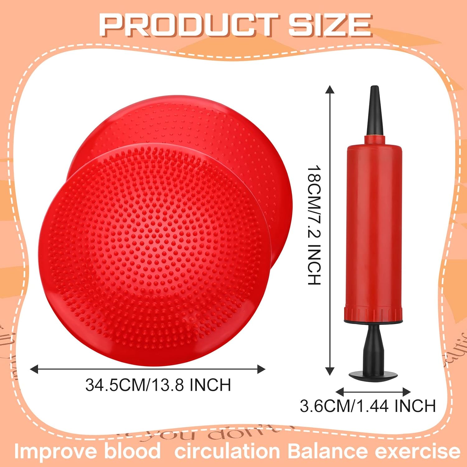 Amylove 6 Pcs Wiggle Seat Inflated Wobble Cushion for Sensory Kid 13 Inch Balance Disc Kids Flexible Seating Exercise Sensory Pad Chair Cushion for Classroom Office School