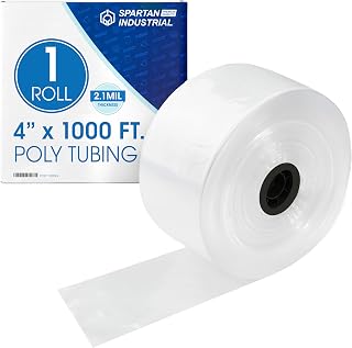 4" Wide LDPE Flat Poly Tubing Mini Roll, 4" W x 1000' L, 2 Mil