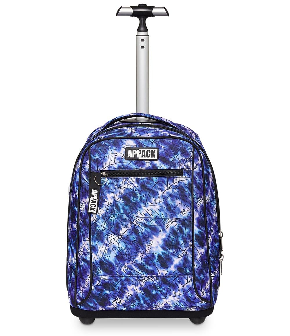 Appack Big Trolley Scuola, Blu, 2 in 1, Doppio Uso, Con Spallacci Uso Zaino, Maxi Ruote, Mazi Capienza, Scuola & Tempo libero, Bambini e Ragazzi