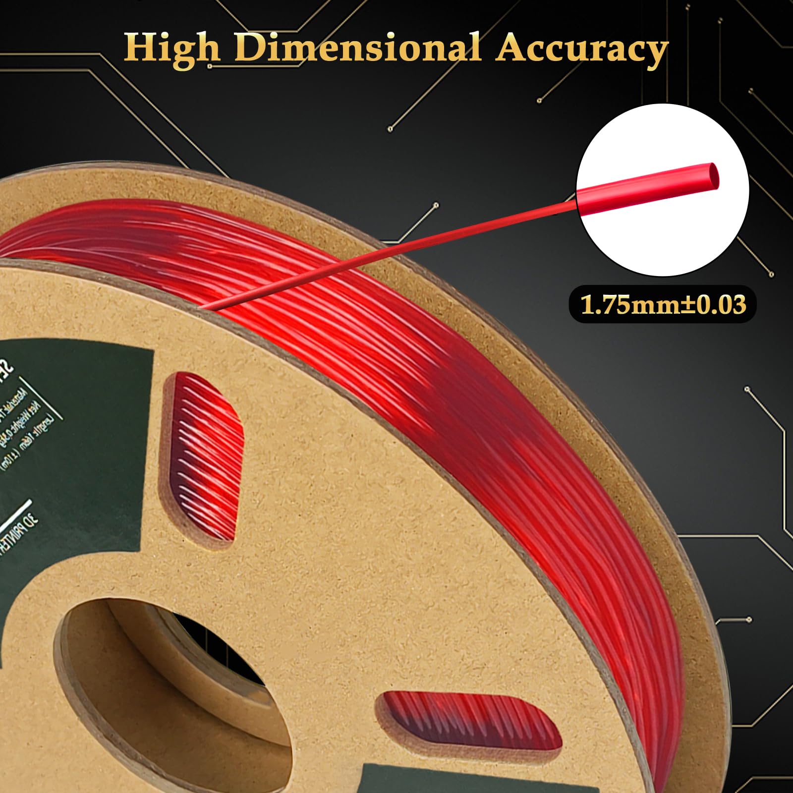 YOYI YOYI Filament do drukarki 3D, filament TPU 95A 1,75 mm, elastyczny filament, szpula 0,5 kg, dokładność wymiarowa +/- 0,03 mm, miękkie włókna TPU o wysokiej elastyczności (czerwony)