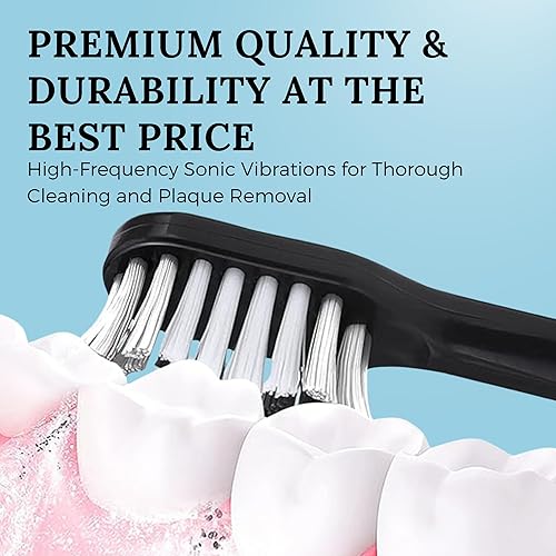 Miniatura 5 de Cepillo de dientes eléctrico para adultos, cepillo de dientes sónico con cabezales reemplazables y 15 modos de cepillado, cepillos de dientes