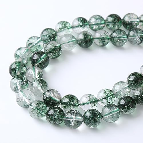 Miniatura 4 de 90 unidades de cuentas redondas de cuarzo fantasma verde natural de 4 mm para hacer joyas, pulseras y collares de cristal, cuentas de energía