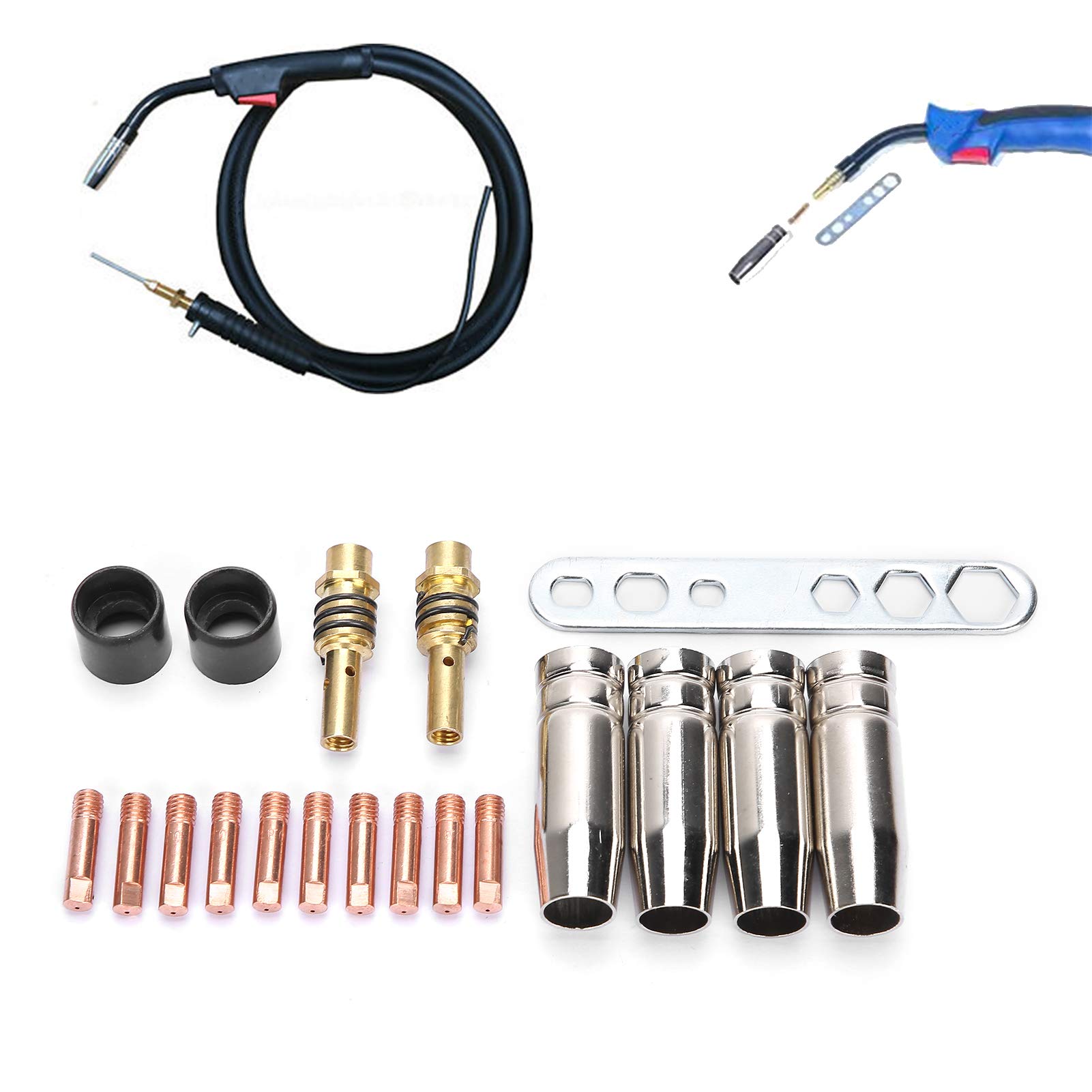 Aramox 19Pc Welding Nozzle & Accessory Kit – Fits Binzel 15AK MIG Welder Torch