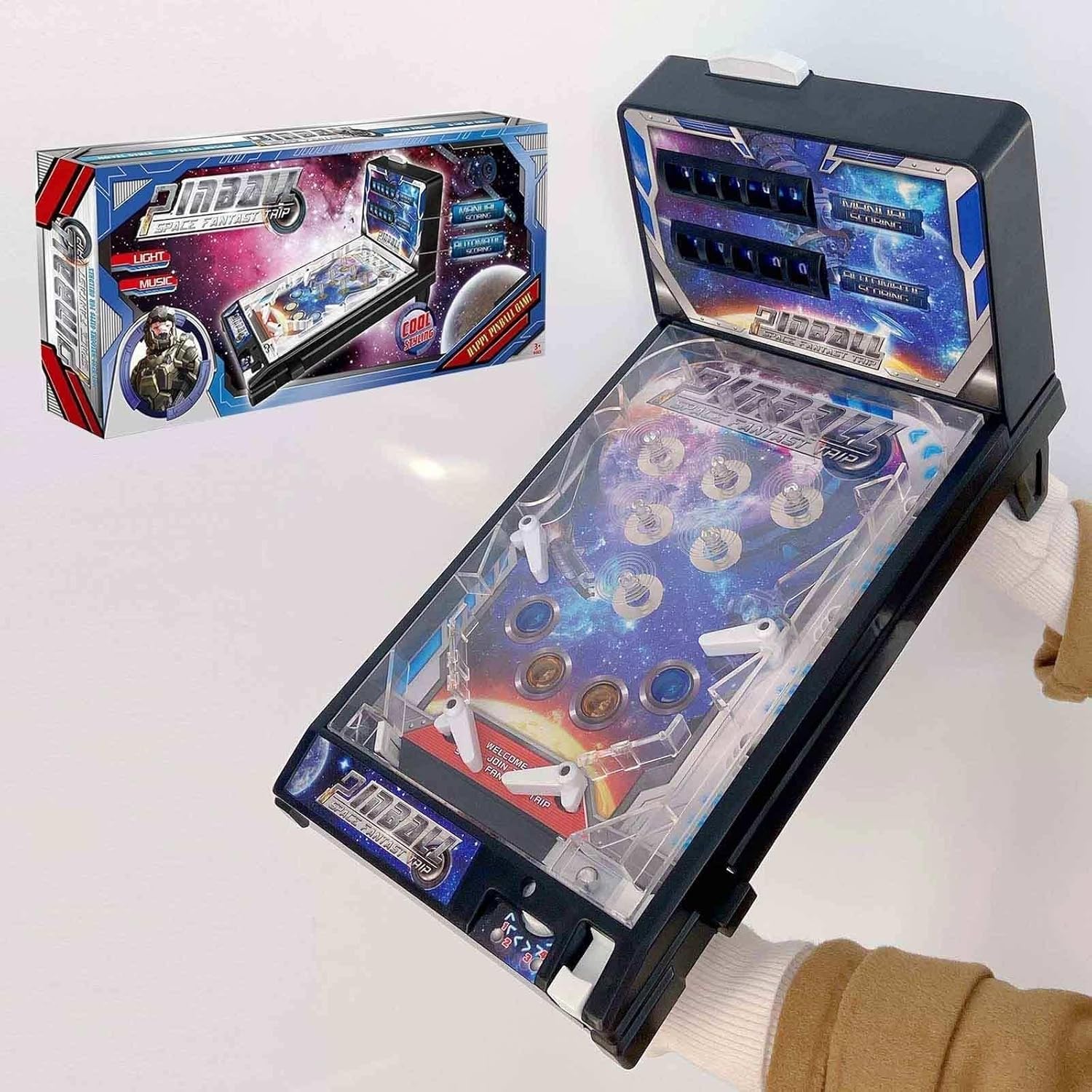 PHATM Retro Arcade Machine Electronic Tabletop Pinball Machine Desktop Marble Arcade Pinball Tabletop Skill Game for Small Rooms or Apartments