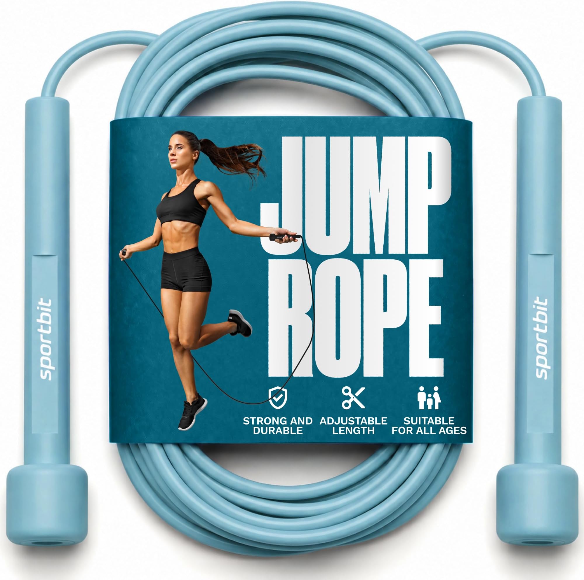 SPORTBIT Adjustable Jump Rope for Fitness and Exercise | Fitness and Exercise, Cardio, Boxing, and Weight Loss, Speed Rope, Men & Women