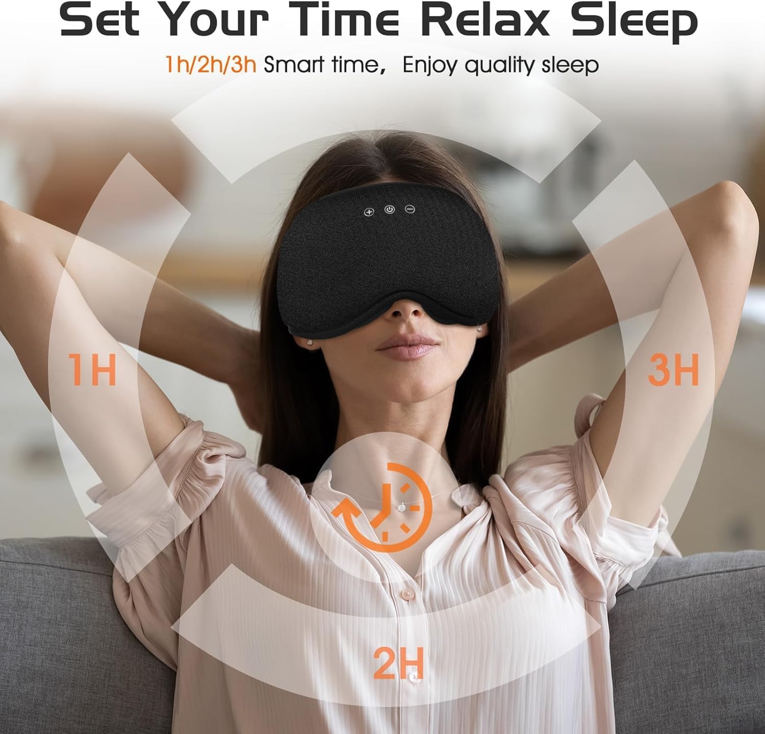 Mascherina per dormire Bluetooth con coppe 3D rimovibili, cuffie wireless in cotone di bambù, mascherina oscurante per gli occhi con timer, per chi dorme sul fianco, per viaggi e meditazione