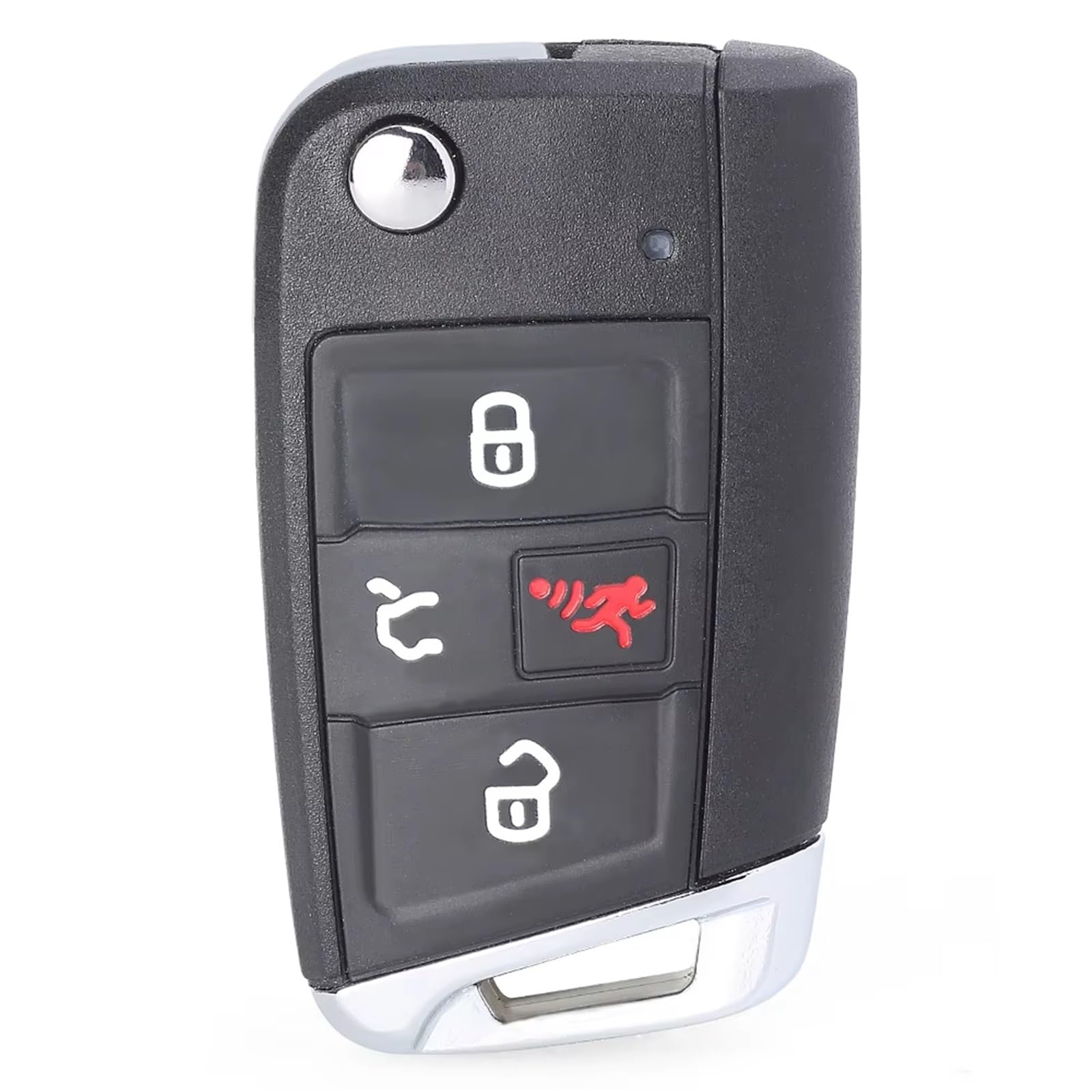 Compatible Con VW Para Jetta 2019 2020 2021 2022 2023 2024 Carcasa De Llave A Distancia De Coche Con Tapa 4 Botones HU162 HU75T OEM:5G6959752AC