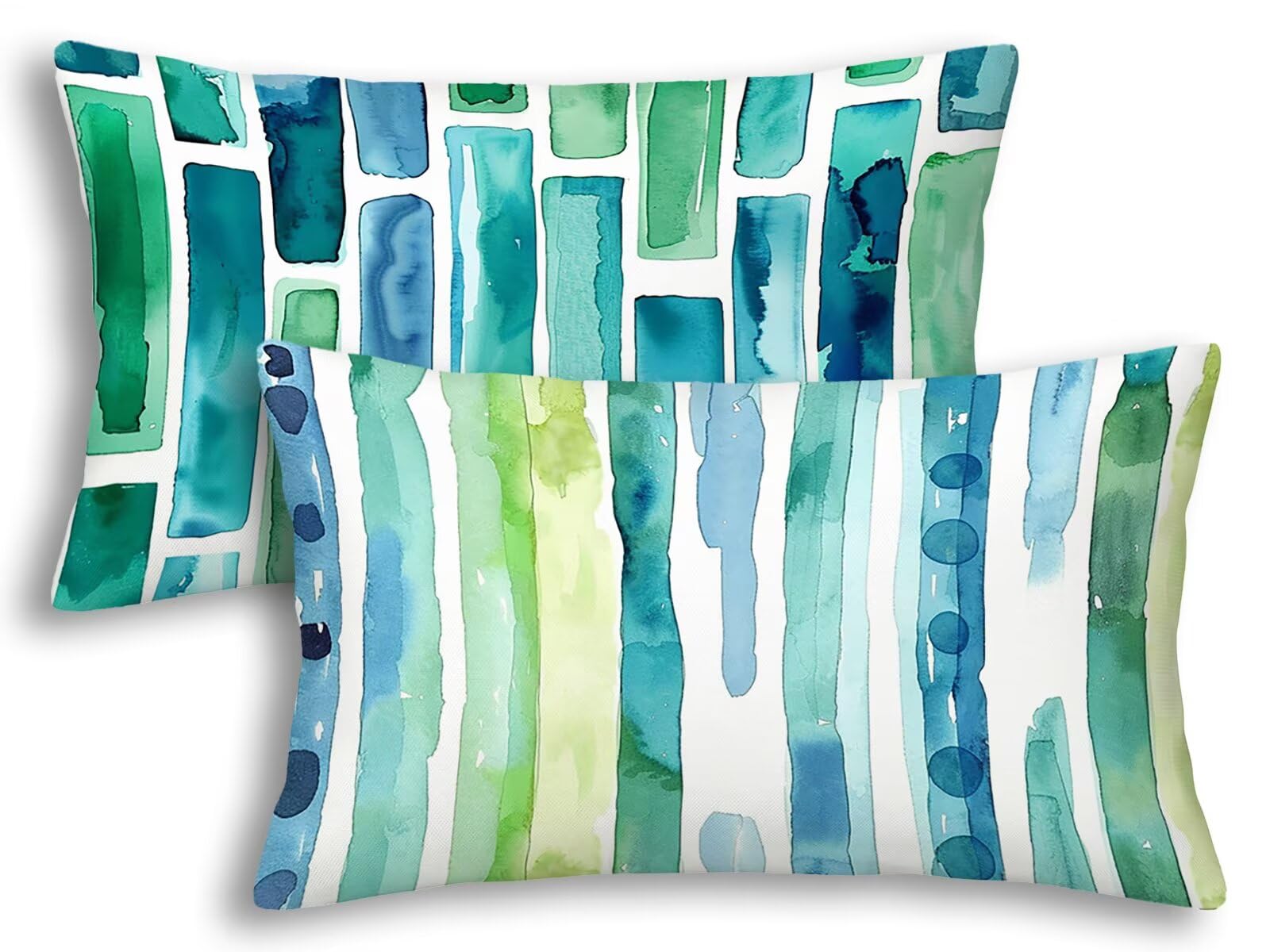 Taie Oreiller 40x80 Vert Lot de 2 Housse Coussin Rectangulaire pour Canapé Salon